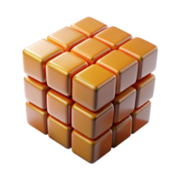 brincalhão majestoso hiperespecífico, fotorrealista render do a isolado, levitando, rubik's cubo resolução intermediária, com Individual cubículos visível com transparente fundo profissional png