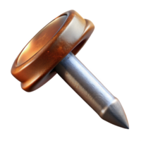 serene elegant Ultra-detailed, concept art style rendering of a single, rusted iron nail with Transparent Background original png