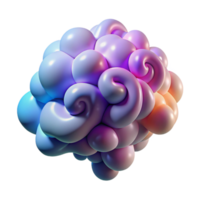 radiant contemporary Concept art style, isolated cutout of a swirling cloud of colorful smoke with intricate, fractal patterns with Transparent Background detailed png