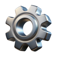 rare industrial Ultra-detailed, isolated cutout of a single, polished, metallic gear with intricate teeth and cogs, professional render with Transparent Background luxury png