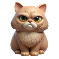 striking distinguished A grumpy Persian cat with a flat face, with Transparent Background png