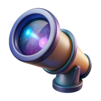 passionate magnificent Hyper-specific, concept art style, isolated cutout illustration of an ultra-detailed cosmic telescope lens reflecting distant galaxies with Transparent Background precision png