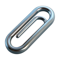memorable surreal Concept art style, isolated cutout of a single, stainless steel paperclip Hyper-specific, professional render with Transparent Background fine detail png