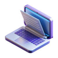 assinatura artístico computador portátil computador com aberto tampa exibindo código com transparente fundo sem falhas png