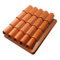 magnificent energetic bohemian Photorealistic, isolated cutout of a single, terracotta roof tile with Transparent Background studio quality png