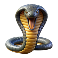 mesmerizing whimsical tropical A striking king cobra snake with hood flared with Transparent Background 4K png