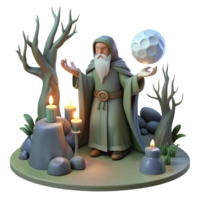 wonderful rustic A Wise Old Druid Performing a Ritual in high quality png