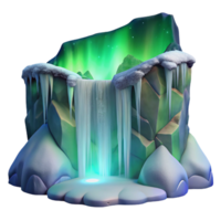 extraordinary artistic A Frozen Waterfall Cascading Down a authentic png