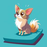 Cute Chihuahua on Pillow vector