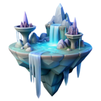 impressive minimalist A Floating Island with Cascading 4K png