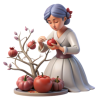 vibrant rustic A Sorrowful Persephone Picking high quality png
