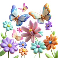 impressive creative A Swarm of Colorful Butterflies detailed png