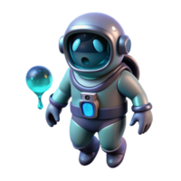 impressive creative A Lone Astronaut Clad in a Bioluminescent authentic png