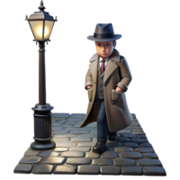 magnificent rustic A Lone Trench Coat Clad Detective with a authentic png