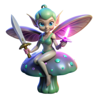 serene vintage A Whimsical Mischievous Pixie with premium png