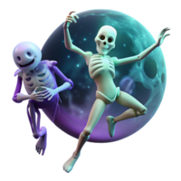 extraordinary minimalist A Skeletal Figure Dancing with a Ghostly App premium png