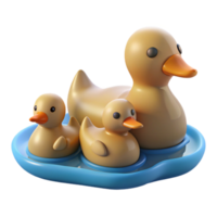 dramatic traditional A Family of Ducks Swimming in a Serene high resolution png