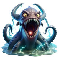 dramatic artistic A Fearsome Kraken with Massive Tentacles authentic png