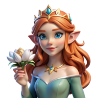 elegant rustic A Elf Queen with Flowing Auburn high resolution png