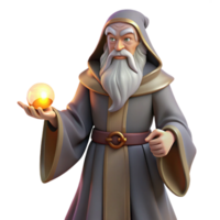 impressive abstract A Wise Old Wizard with a Long White Beard high resolution png