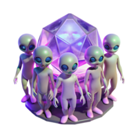 stunning modern A Group of Aliens with Translucent Skin high resolution png