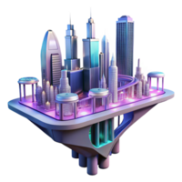 impressive artistic A Futuristic Cityscape Built on Floating original png