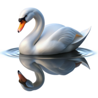vibrant contemporary A Graceful Swan Gliding Across a Still authentic png