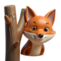 magnificent modern A Curious Fox Peering out from Behind a original png