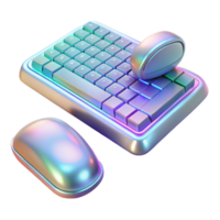 magnificent abstract A Floating Holographic Keyboard and Mouse professional png
