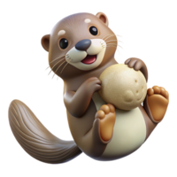 stunning abstract A Playful Sea Otter Floating on Its Back exclusive png