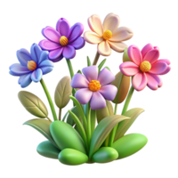impressive modern A Cluster of Vibrant Wildflowers in a authentic png