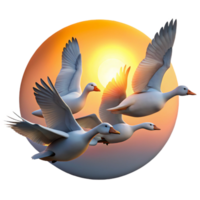 magnificent creative A Flock of Geese Flying in a V Formation high resolution png