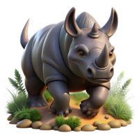 stunning abstract A Powerful Rhinoceros Charging Through detailed png