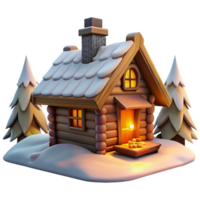 impressive rustic A Rustic Log Cabin Nestled in Snowy authentic png