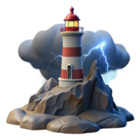 magnificent classic A Solitary Lighthouse on a Rocky Cliff genuine png