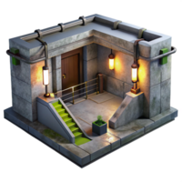 impressive rustic Underground Bunker Concrete Walls Dim high quality png