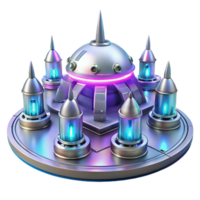 beautiful rustic Futuristic Spaceport with Sleek Silver authentic png
