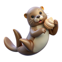 dramatic abstract A Playful Sea Otter Floating on Its Back genuine png