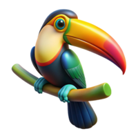 elegant abstract A Colorful Toucan Perched on a Branch professional png