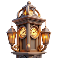 stunning artistic A Towering Art Nouveau Clock Tower authentic png