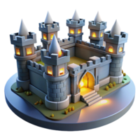impressive creative A Medieval Fortress with Towering Walls authentic png