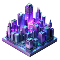 magnificent modern A Futuristic City Skyline Made of Glowing authentic png