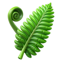 elegant creative A Lush Green Fern Unfurling Soft high resolution png