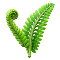 serene rustic A Lush Green Fern Unfurling Soft original png