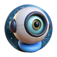 wonderful classic A Robotic Eye Gazing Intently at a 4K png