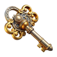 vibrant abstract A Steampunk Key Ornate and Complex Made high resolution png