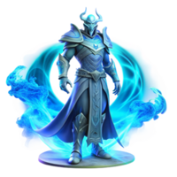dramatic modern A Lone Ethereal Warrior with Glowing Blue genuine png