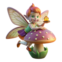 impressive vintage A Mischievous Pixie with Iridescent detailed png