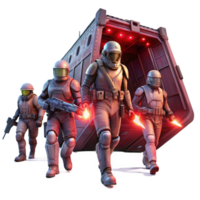 serene vintage A Group of Space Pirates Armed with detailed png
