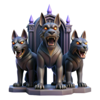 beautiful abstract A Fearsome Cerberus Three Headed Dog authentic png